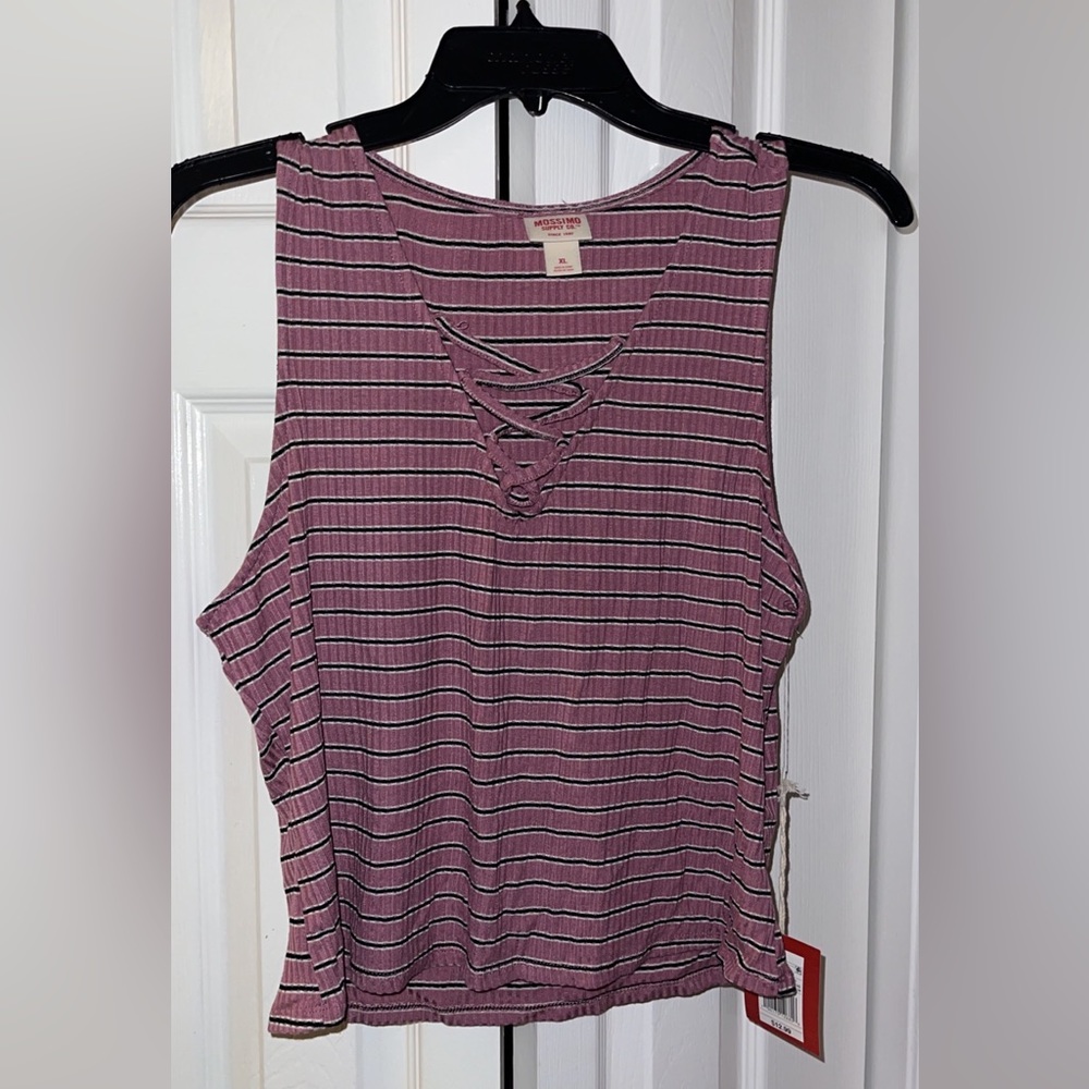 NWT Striped Crop Top